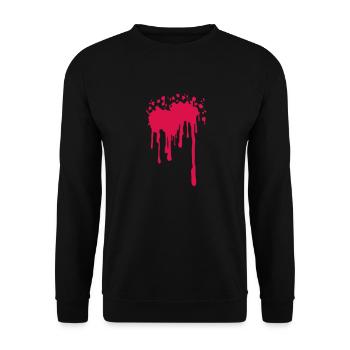 Blutfleck5 - Unisex Pullover - Schwarz - Vorne - Alina (178cm) & Michal (187cm)