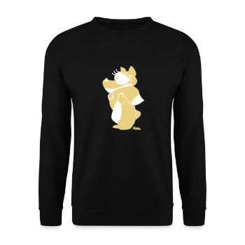 Fuchs (colored) - Unisex Sweatshirt - black - Front - Alina (178cm) & Michal (187cm)