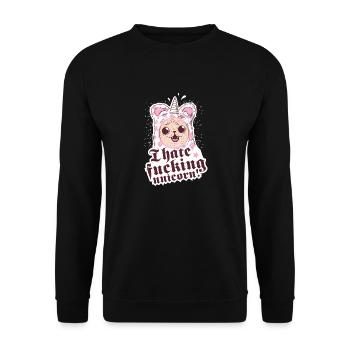 Dog in unicorn costume - Unisex Sweatshirt - black - Front - Alina (178cm) & Michal (187cm)