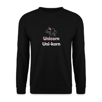Uni-grain instead of Unicorn - Unisex Sweatshirt - black - Front - Alina (178cm) & Michal (187cm)