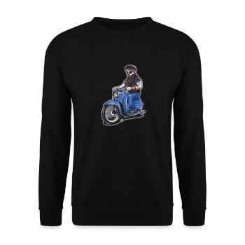 Zweitackt forever - Unisex Pullover - Schwarz - Vorne - Alina (178cm) & Michal (187cm)