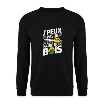 I have to make wood - Unisex Sweatshirt - black - Front - Alina (178cm) & Michal (187cm)