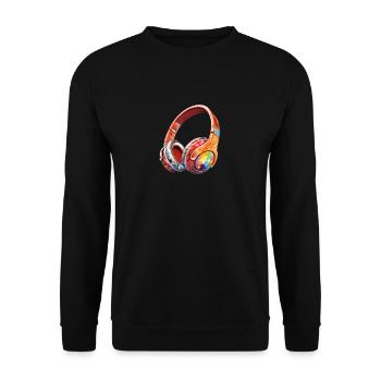 Mosaik Headphones - Unisex Pullover - Schwarz - Vorne - Alina (178cm) & Michal (187cm)
