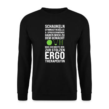 Ergotherapeutin Beruf Ergotherapie Geschenk - Unisex Pullover - Schwarz - Vorne - Alina (178cm) & Michal (187cm)