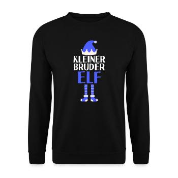 Kleiner Bruder Elf Kleiner Bruder Geschenk - Unisex Pullover - Schwarz - Vorne - Alina (178cm) & Michal (187cm)