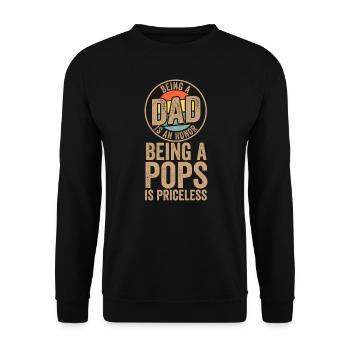 Papa & Opa Familie Vater Geschenk - Unisex Pullover - Schwarz - Vorne - Alina (178cm) & Michal (187cm)