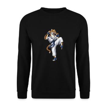 Martial Arts Tiger - Unisex Sweatshirt - black - Front - Alina (178cm) & Michal (187cm)