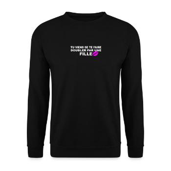 Verdoppeln Sie sich - Unisex Pullover - Schwarz - Vorne - Alina (178cm) & Michal (187cm)