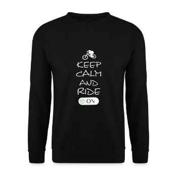 Biken, Fahrrad, Spruch, Mtb - Unisex Pullover - Schwarz - Vorne - Alina (178cm) & Michal (187cm)