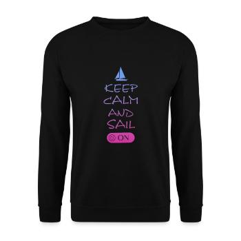 Sailing, Sail On, Spruch für Segler - Unisex Pullover - Schwarz - Vorne - Alina (178cm) & Michal (187cm)