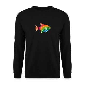 LGBTQIA+ Fisch - Unisex Pullover - Schwarz - Vorne - Alina (178cm) & Michal (187cm)