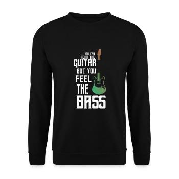 Feel the bass - Bassist guitare - Sweat-shirt Unisexe - noir - Devant - Alina (178cm) & Michal (187cm)