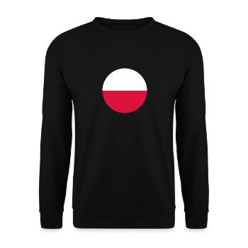 Circle Polish Flag Gift Polska - Unisex Sweatshirt - black - Front - Alina (178cm) & Michal (187cm)