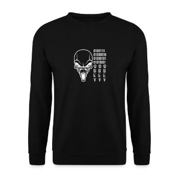 Lustiger Spruch Alien Obey Mit Außerirdischem - Unisex Pullover - Schwarz - Vorne - Alina (178cm) & Michal (187cm)
