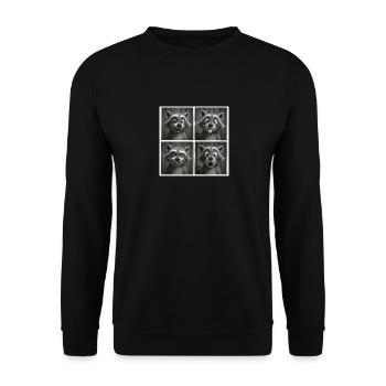Photobooth Photo Raccoon Funny Faces - Unisex Sweatshirt - black - Front - Alina (178cm) & Michal (187cm)