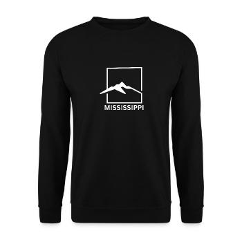 Randonnée Mississippi Montagnes Minimalistes Nature - Sweat-shirt Unisexe - noir - Devant - Alina (178cm) & Michal (187cm)