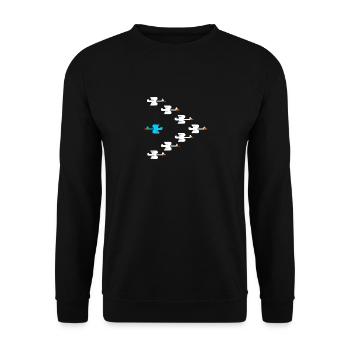 Inspirational Swim Against The Current Anti - Unisex Sweatshirt - black - Front - Alina (178cm) & Michal (187cm)