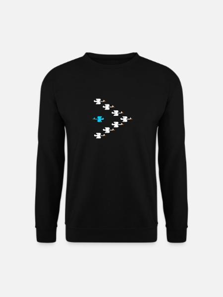 Inspirational Swim Against The Current Anti - Unisex Pullover - Schwarz