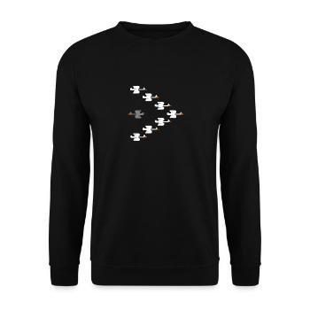 Inspirational Swim Against The Current Anti - Unisex Sweatshirt - black - Front - Alina (178cm) & Michal (187cm)