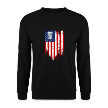Disc Golf Disc Golfer American Falg Patriot - Unisex Sweatshirt - black - Front - Alina (178cm) & Michal (187cm)