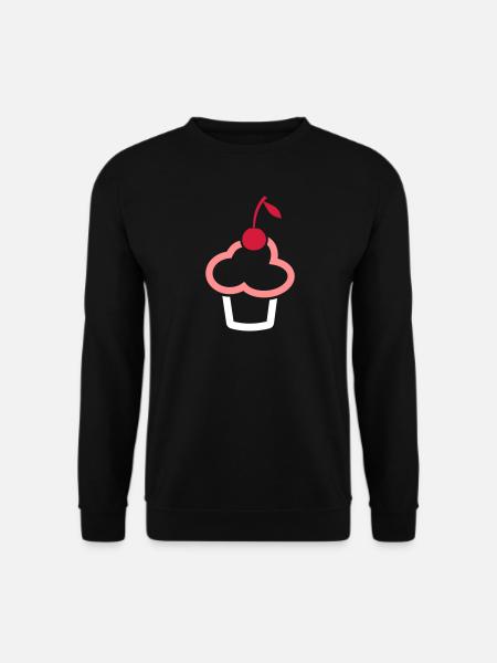 Muffin cupcake with cherry - Unisex Sweatshirt - black