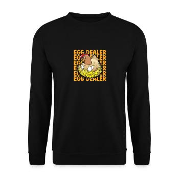 Egg Dealer Egg Farmer Chicken Lover - Unisex Pullover - Schwarz - Vorne - Alina (178cm) & Michal (187cm)