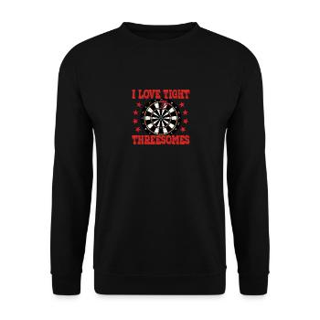 Darts Funny Tight Freesomes Darts Player - Unisex Sweatshirt - black - Front - Alina (178cm) & Michal (187cm)
