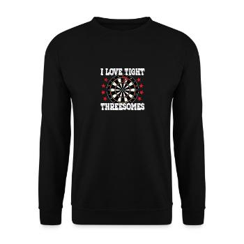 Darts Funny Tight Freesomes Darts Player - Unisex Sweatshirt - black - Front - Alina (178cm) & Michal (187cm)
