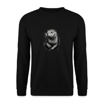 Otter - Unisex Sweatshirt - black - Front - Alina (178cm) & Michal (187cm)