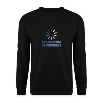 Weight Loss, Bariatric Surgery, Downsizing In - Unisex Pullover - Schwarz - Vorne - Alina (178cm) & Michal (187cm)