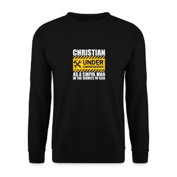 Christian Under Construction Priest Christian - Unisex Pullover - Schwarz - Vorne - Alina (178cm) & Michal (187cm)