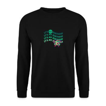 C’est mon anniversaire! Drôle de grenouille - Sweat-shirt Unisexe - noir - Devant - Alina (178cm) & Michal (187cm)