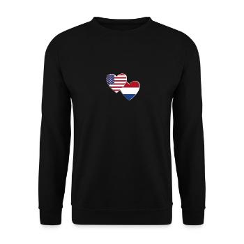 États-Unis Américain Pays-Bas Drapeau néerlandais Patriotique - Sweat-shirt Unisexe - noir - Devant - Alina (178cm) & Michal (187cm)