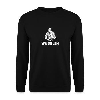 We Go Jim Workout Pump Cover Gym - Unisex Pullover - Schwarz - Vorne - Alina (178cm) & Michal (187cm)