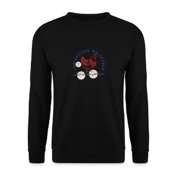 Farming The Chicken Whisperer Funny Chicken - Unisex Pullover - Schwarz - Vorne - Alina (178cm) & Michal (187cm)