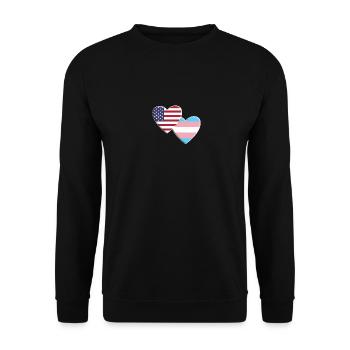 USA American Transgender Flag LGBTQ Pride - Unisex Sweatshirt - black - Front - Alina (178cm) & Michal (187cm)