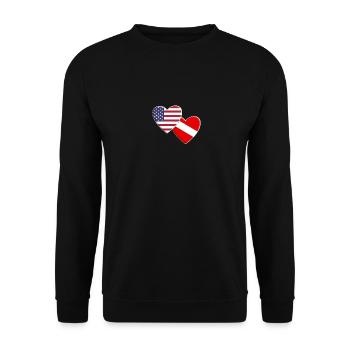 USA American Diver Symbol Flag Down Dive Diving - Sweat-shirt Unisexe - noir - Devant - Alina (178cm) & Michal (187cm)