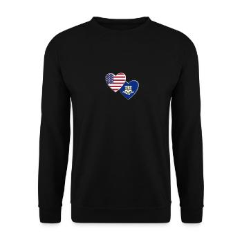 États-Unis État américain de Conecticut Drapeau patriotique - Sweat-shirt Unisexe - noir - Devant - Alina (178cm) & Michal (187cm)