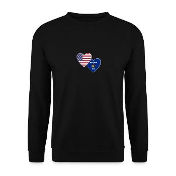 USA American State Of Wisconsin Flag Patriotic - Unisex Sweatshirt - black - Front - Alina (178cm) & Michal (187cm)
