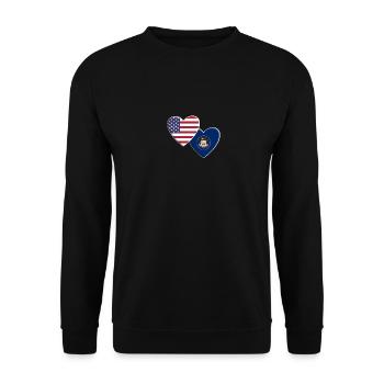 USA American State Of Utah Flag Patriotic 4th Of - Unisex Sweatshirt - black - Front - Alina (178cm) & Michal (187cm)