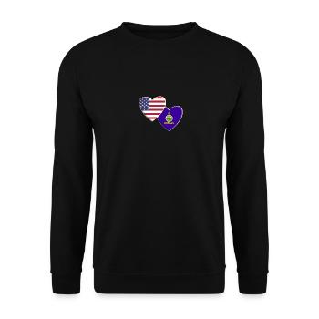 USA Amerikanische Flagge des Bundesstaates Kansas Patriotisch 4. - Unisex Pullover - Schwarz - Vorne - Alina (178cm) & Michal (187cm)