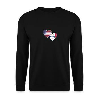 USA American State Of Iowa Flag Patriotic 4th Of - Unisex Sweatshirt - black - Front - Alina (178cm) & Michal (187cm)