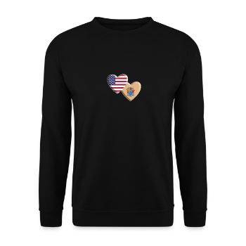 USA American State Of New Jersey Flag Patriotic - Unisex Sweatshirt - black - Front - Alina (178cm) & Michal (187cm)