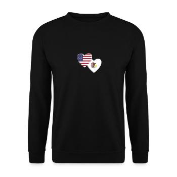 USA American State Of Illinois Flag Patriotic 4th - Unisex Sweatshirt - black - Front - Alina (178cm) & Michal (187cm)