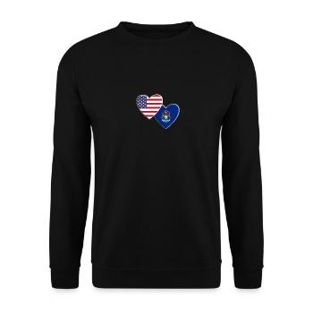 États-Unis État américain du Michigan Drapeau patriotique 4ème - Sweat-shirt Unisexe - noir - Devant - Alina (178cm) & Michal (187cm)