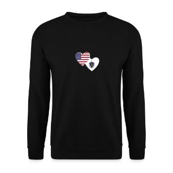USA American State Of Massachusetts Flag - Unisex Sweatshirt - black - Front - Alina (178cm) & Michal (187cm)