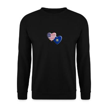 États-Unis Drapeau de l’État américain du New Hampshire - Sweat-shirt Unisexe - noir - Devant - Alina (178cm) & Michal (187cm)