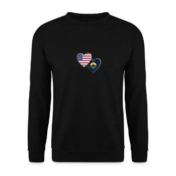 USA American City Of Reno Nevada Flag Patriotic - Unisex Sweatshirt - black - Front - Alina (178cm) & Michal (187cm)