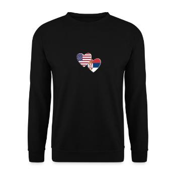 États-Unis Serbie américaine drapeau serbe fierté patriotique - Sweat-shirt Unisexe - noir - Devant - Alina (178cm) & Michal (187cm)