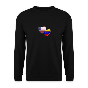 USA American Venezuela Venezuelan Flag Patriotic - Unisex Sweatshirt - black - Front - Alina (178cm) & Michal (187cm)